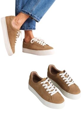 BODEN Women's Suede/Leather Flatform Sneakers
